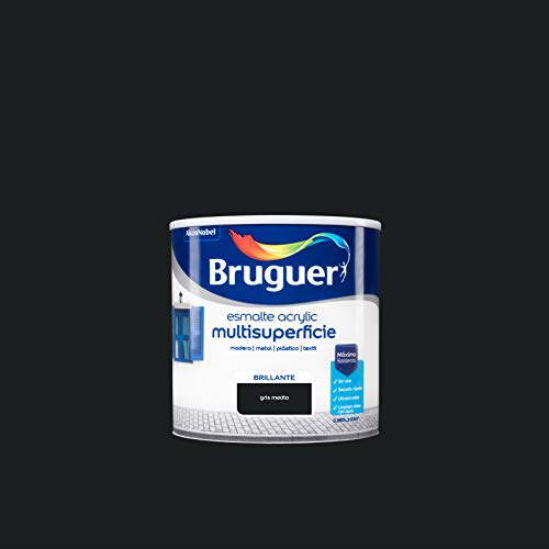 Bruguer Acrylic Multisuperficie Esmalte al agua Brillante Gris Medio 250 ml