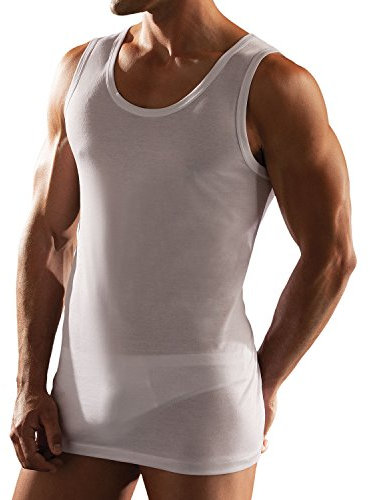 CAGI Canotta Uomo Camiciola Canottiera Vogatore Spalla Larga Filo Scozia Articolo 1111SL, Bianco, 6 - SESTA
