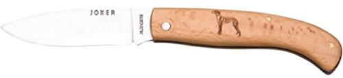Joker Deantaño Taschenmesser mit Buchenholzgriff und 8 cm Klinge aus rostfreiem Stahl, 60 gr, 420 rostfreier Stahl, Windhundmotiv, NH78-6 + Mehrzweckgeschenkkarte