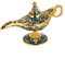 Vintage Collectable seltene Legende Aladdin Magic Genie Lampen Weihrauch Brenner Aladdin Wunderlampe Öllampe Arabische Genie Lampe Genie Licht für Home Table Dekoration & Geschenk(Transparentes Blau)