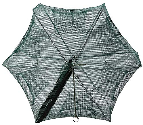 NIMOA Köderfischreuse Aalreuse Reuse, Angeln Trap Net, Fischen Automatische Nylon Fischernetz Shrimp Cage Faltbare Krabben Fisch Cast Krabbe Fischernetz, 6 Löcher