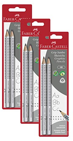 Faber-Castell 111992 - Bleistift Jumbo Grip HB (2er Pack, Bleistift Jumbo, 3 Packungen)