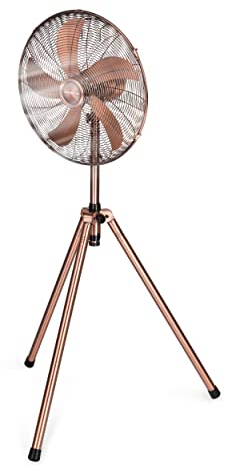 Lifetime Air - Standventilator - 230V - Höhe 125-145 CM - Dreibein Stativ - 3 Geschwindigkeiten - Oszillationsfunktion - Kippfunktion - Kupfer