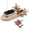 Wooden Sailboat Ship Kit,Harvey Sailing ModelStudents DIY Paddle Wheel Ship Assembling Model Remote Control Educational Toy Material Kits Kids Educational Toys