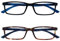 OPULIZE See-Brille Blaulichtfilter 2er Pack Schmal Rahmen Federscharniere Verbessern Den Schlaf Computerbrille Gaming Entspiegelt Schwarz Braun Herren Damen BB9-12 +0.00