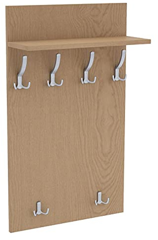 AKKE 120x60 | MAXI Garderobenpaneel Wandgarderobe Garderobe Wandpaneel Kleiderstange ALUMINIUM | EICHE HELL