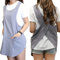 MeYuxg Japanischer Stil, Schürze, einfarbig, Baumwolle, Leinen, gekreuzte Schürze, X-Form, mit Taschen, für Küche, Bäckerei, Floristin, Keramik, grau, 36