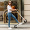 Hikole Tretroller Erwachsene Big Wheel Scooter City Roller, Klappbar Roller Erwachsene mit Doppelfederung, Roller Kinder 12 Jahre, Weiß, Einheitsgröße