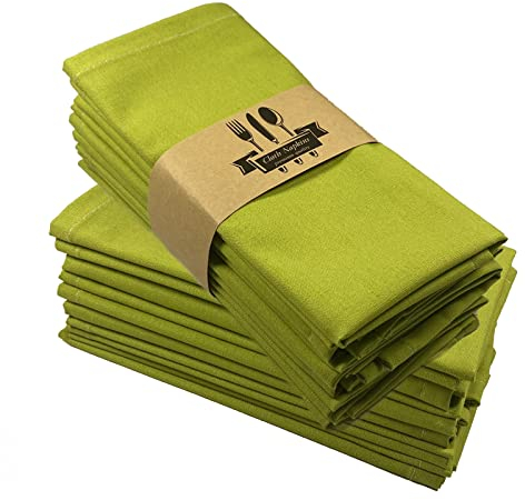 ZOYIEP Stoffservietten Leinenservietten,4/6 / 8er Set 100% Baumwolle und Leinen Servietten Stoff, Stoffservietten Leinen 40 x 40 cm Kitchen Stoffservietten Dekoration (Grün,6er Set)