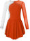 Aislor Tanzkleid Mädchen Pailletten Eiskunstlauf Kleid Kinder Langarm Ballettkleid Tanztrikot mit Rock Kleider Gymnastikanzug Wettbewerb Tanz Kostüme W Orange 146-152