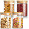 MEETOZ 750ml Set of 4 Glass Jars with Bamboo Lids,High Borosilicate Glass Transparent Airtight Food Storage Tank,Large Capacity Kitchen Food Containers for Spices,Coffee Beans,Oatmeal