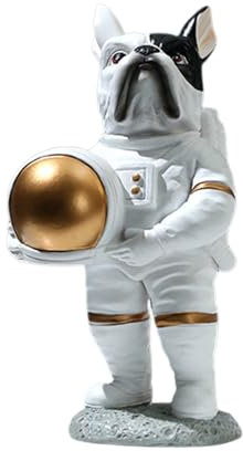 KAREN66 Hund Astronaut Figurine Statue Mini Resin Astronaut Statuen Astronaut Planet Statuen Figur Ornament Modern Skulptur Dekor Astronaut Figur Statue Wohnzimmer Kunst Arts (C)