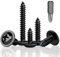 HXJDAM Lot de 90 vis auto-taraudeuses noires M4,2 x 50 mm à tête plate - Vis à bois - Vis autotaraudeuses - Pour tôle, plaque de plâtre, plastique et bois