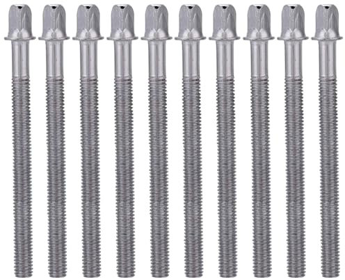 VONNST 10Pcs Bass Drum Tension Rods, Drum Percussion Drum Lug Locks Drums Lugs Drum Tension Rods Screws Snare Drum Repair Part (70mm)