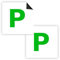 P Plates Magnetic UK, Pack of 2 DVLA Approved Size, Thick P Plates New Driver, Reusable,Scratch/Residue-Free, Water/Windproof, Tear-Resistant, Provisional Driver Pass Plates for Car