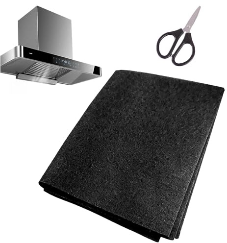 KASURE Carbon Cooker Hood Filter, 57x47cm Cut to Size Universal Charcoal Vent Filters, High Absorption Extractor Fan Filters, Carbon Filter for Kitchen ExtractorFan Collects Grease