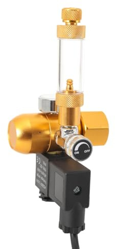 L-home CO2-Regler für Aquarien, Golden CO2 Druckminderer für bepflanztes Aquarium, CO2 Druckminderer mit Magnetventil & Blasenzähler