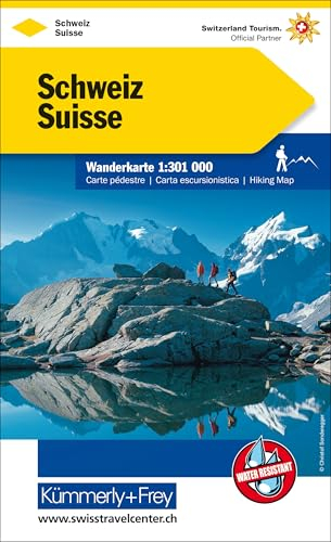 Kümmerly+Frey Wanderkarte Schweiz 1:301.000: Wetterfest, matt laminiert und mit free Download