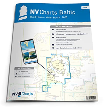 NV Charts Seekarte Ostsee Serie 1 im Atlas Format - Ründ Fünen - Kieler Bucht