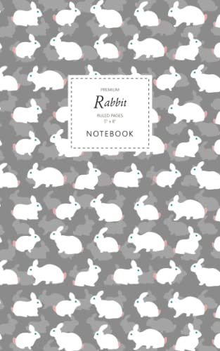 Rabbit Notebook - Ruled Pages - 5x8 - Premium (Grey)