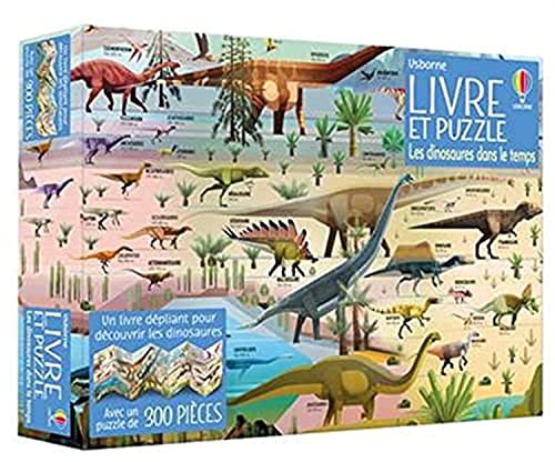 Les dinosaures dans le temps - Coffret Livre et puzzle: Avec 1 livre dépliant et 1 puzzle de 300 pièces