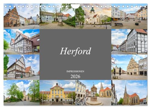 Herford Impressionen (Wandkalender 2026 DIN A4 quer), CALVENDO Monatskalender: Eine Bilderreise durch die romantische Stadt Herford (CALVENDO Orte)