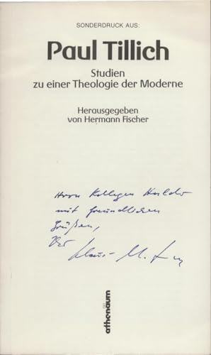 Paul Tillich. Studien zu einer Theologie der Moderne