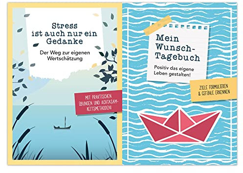 Stress ist auch nur ein Gedanke + Mein Wunsch-Tagebuch: Set aus Übungsbuch und Wunschtagebuch für mehr Ruhe und Gelassenheit