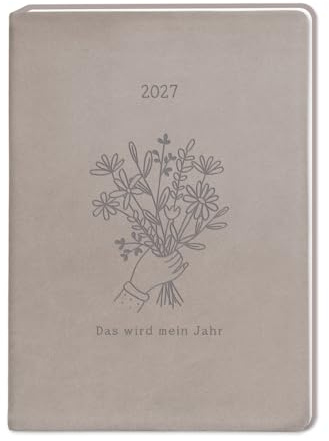 Terminplaner Lederlook 2027 Taupe: Terminplaner Lederlook A6