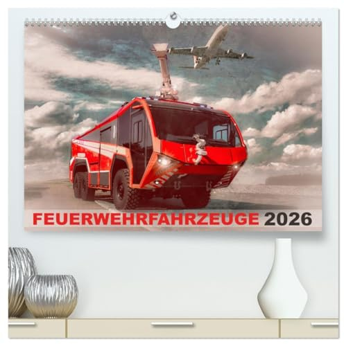 Feuerwehrfahrzeuge (hochwertiger Premium Wandkalender 2026 DIN A2 quer), Kunstdruck in Hochglanz: Aktuelle Feuerwehr-Einsatzfahrzeuge (CALVENDO Technologie)