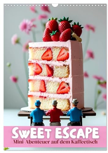 Sweet Escape – Mini-Abenteuer auf dem Küchentisch (Wandkalender 2026 DIN A3 hoch), CALVENDO Monatskalender: Ein großes Stück Kuchen, Milchschaum auf ... zum Abenteuer in XXL. (CALVENDO Lifestyle)