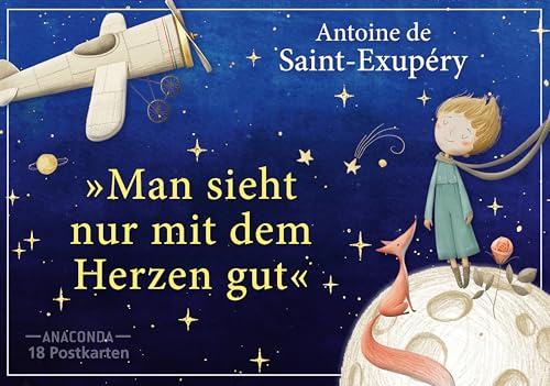 Postkarten-Set Antoine de Saint-Exupéry: 18 Postkarten aus hochwertigem Karton. ca. 0,28€ pro Karte