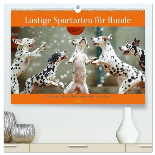 Lustige Sportarten für Hunde (hochwertiger Premium Wandkalender 2026 DIN A2 quer), Kunstdruck in Hochglanz: Vierpfoten-Power (CALVENDO Spass)