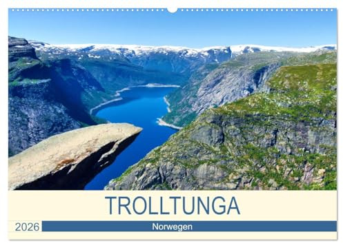 Trolltunga (Wandkalender 2026 DIN A2 quer), CALVENDO Monatskalender: Eine anspruchsvolle Wanderung mit einer einzigartigen Aussicht. (CALVENDO Natur)
