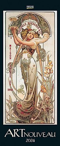 Art Nouveau 2024: Kunstkalender mit Jugendstilplakaten der Belle Époque. Wandkalender im Hochformat: 28,5 x 69 cm.