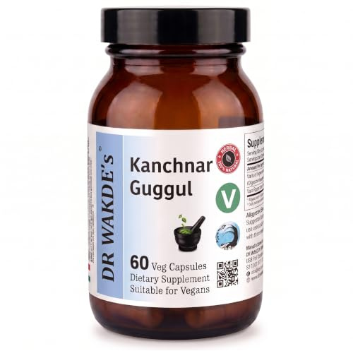 DR WAKDE'S Kanchnar Guggul (60 Veg Kapseln, Ayurvedisches Nahrungsergänzungsmittel, Vegan, Pflanzlich, Natürlich, Hergestellt in Großbritannien)