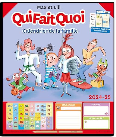 Calendrier de la famille Max et Lili 2024-2025
