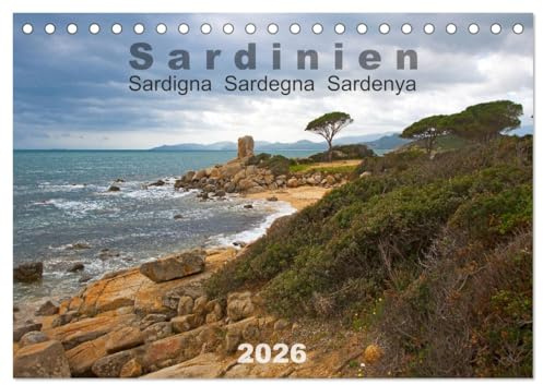 Sardinien Sardigna Sardegna Sardenya 2026 (Tischkalender 2026 DIN A5 quer), CALVENDO Monatskalender: Sardinien in Farbe (CALVENDO Orte)