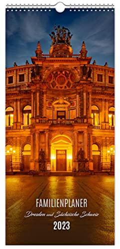 Familienplaner Dresden und Sächsische Schweiz 2023: Einschreibkalender | 20 x 44 cm | weißes Kalendarium