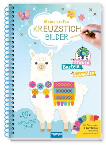 Trötsch Bastelbuch Beschäftigungsbuch Meine ersten Kreuzstichbilder Niedliche Tiere: Beschäftigungsbuch Entdeckerbuch
