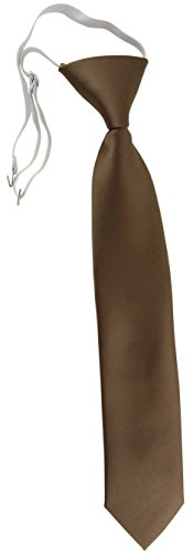 TigerTie Security Sicherheits Krawatte in goldbraun Uni einfarbig - vorgebunden mit Gummizug in weiss