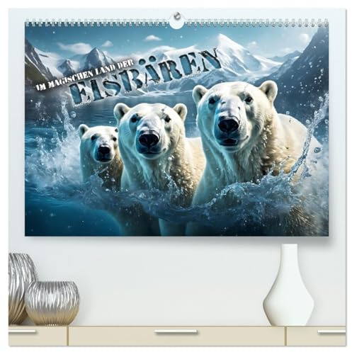 Im magischen Land der Eisbären (hochwertiger Premium Wandkalender 2026 DIN A2 quer), Kunstdruck in Hochglanz: Zauberhafte Bilder von Polarbären in ... Welt im ewigen Eis (CALVENDO Tiere)