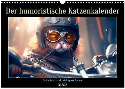 Der humoristische Katzen Kalender (Wandkalender 2026 DIN A3 quer), CALVENDO Monatskalender: Das ideale Geschenk für Katzenliebhaber die Humor lieben (CALVENDO Tiere)