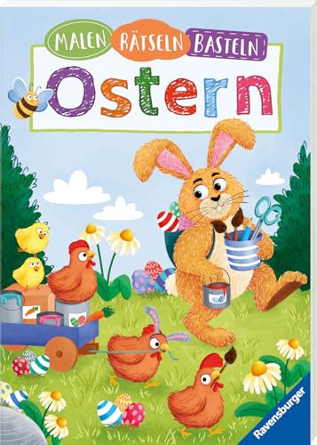 Ravensburger Malen, Rätseln, Basteln: Ostern - Großes Buch für Kinder ab 5 Jahre, Osterdeko, Rätselspaß, Ausmalbuch