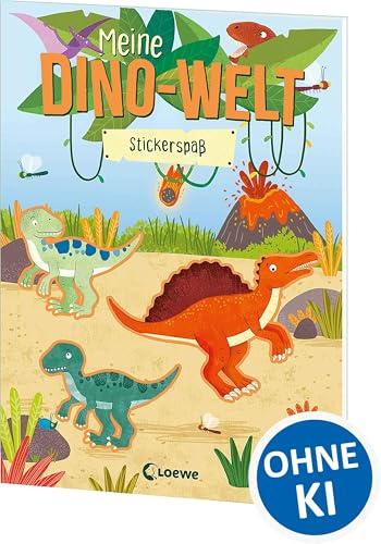 Meine Dino-Welt - Stickerspaß: Erwecke die Dinosaurier mit über 50 Stickern zum Leben! - Mit spannenden Fakten über die Urzeitriesen und einer lustigen Geschichte für Kinder ab 5 Jahren
