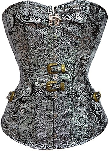 Imbry Vintage Gothic Steampunk Corsage Corsagetop Damen Korsett mit Nieten