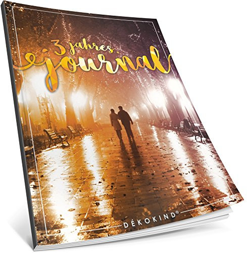Dékokind® 3 Jahres Journal: Ca. A4-Format, 190+ Seiten, Vintage Softcover • Dicker Jahreskalender, Tagebuch für Erwachsene, Kalenderbuch • ArtNr. 07 Romantic • Ideal als Geschenk