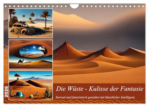 Die Wüste - Kulisse der Fantasie (Wandkalender 2026 DIN A4 quer), CALVENDO Monatskalender: Fantasievolle und surreale Wüstenlandschaften (CALVENDO Natur)