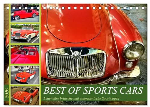 Best of Sports Cars - Legendäre britische und amerikanische Sportwagen (Tischkalender 2026 DIN A5 quer), CALVENDO Monatskalender: Sportwagen Großbritanniens und der USA in Kuba (CALVENDO Mobilitaet)