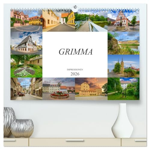 Grimma Impressionen (hochwertiger Premium Wandkalender 2026 DIN A2 quer), Kunstdruck in Hochglanz: Die Stadt an der Mulde, Grimma (CALVENDO Orte)